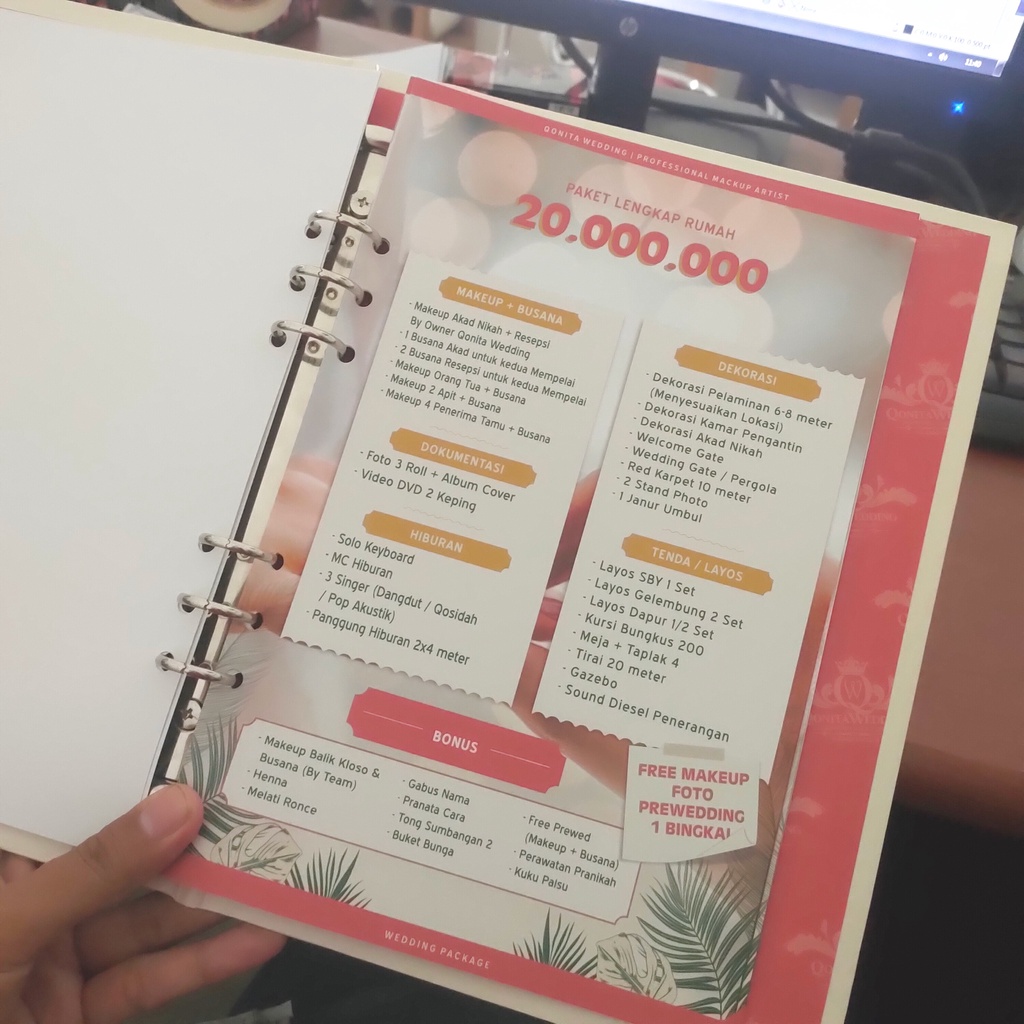 

Binder Clip Custom Pricelist Buku Menu Journal 20x28cm Ring 6