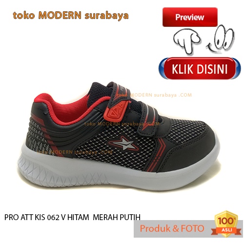 PRO ATT KIS 062 V HITAM  MERAH PUTIH sepatu anak casual sneakers kets