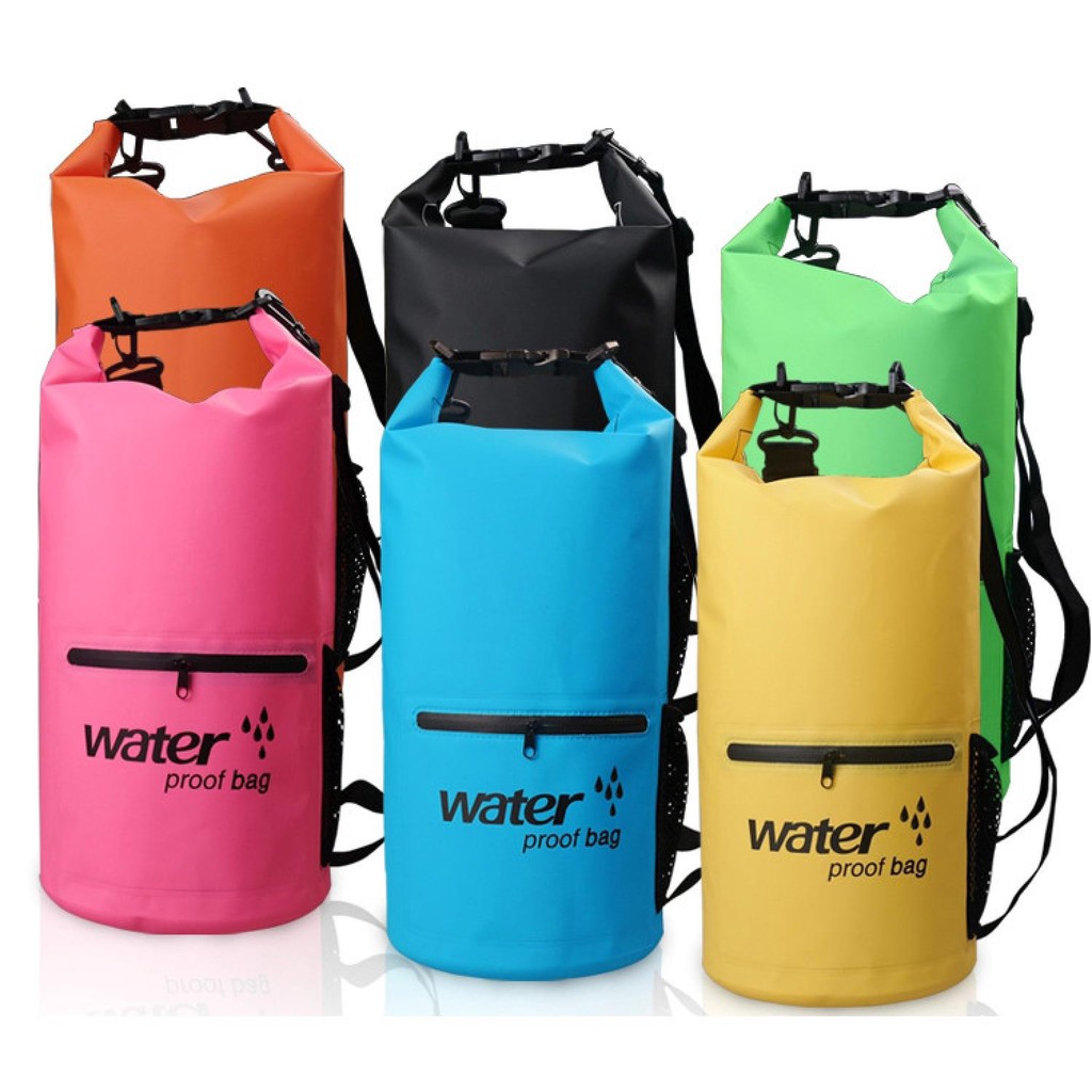 Best Seller ! Outdoor Waterproof Bucket Dry Bag 10 Liter with Extra Pocket - OB-104