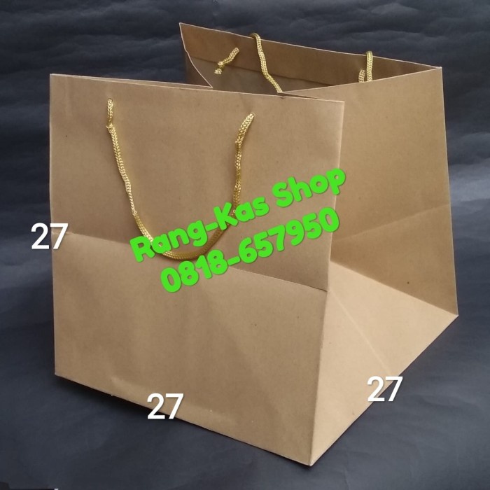 

✨ BISA COD ✨ Paper bag Kue 27x27 Medium polos samson doff
