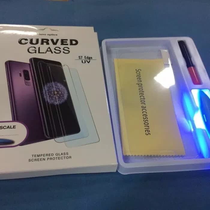 Samsung S9 / S9 Plus / S8 / S8 Plus / S7 Edge Tempered Glass UV Nano Liquid Curved Glass Full Lem