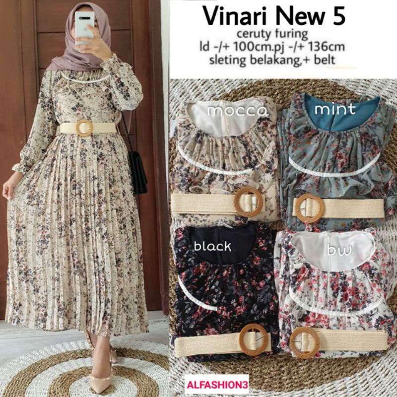 [BISA COD] VINARI 5 NEW • GAMIS WANITA DAN REMAJA • ORI BY ALFASHION