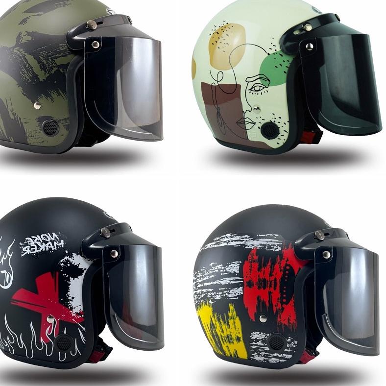 R-SIX HELM BOGO DEWASA SUDAH SNI MOTIF KEKINIAN ..