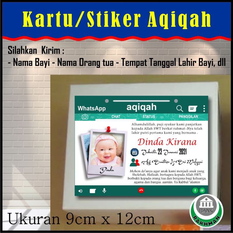 

KARTU AQIQAH/ STIKER AQIQAH MODEL SOSMED (SOSIAL MEDIA) Free Cutting