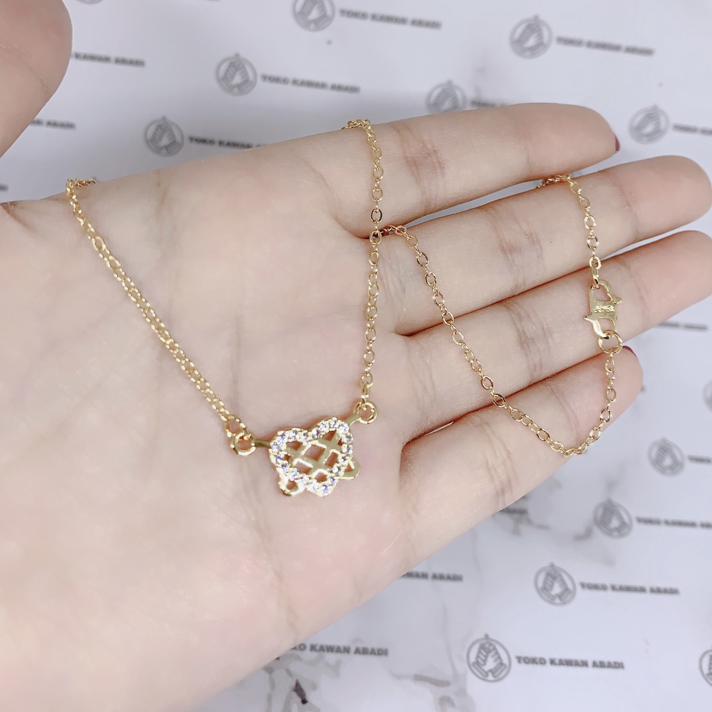 Xuping Gold Perhiasan Fashion Kalung Wanita Liontin Permata Mewah Anti Karat *43