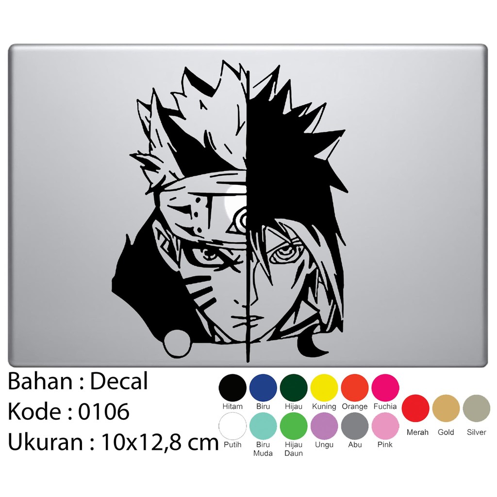 Sticker Decal Laptop / Mobil Naruto Sasuke