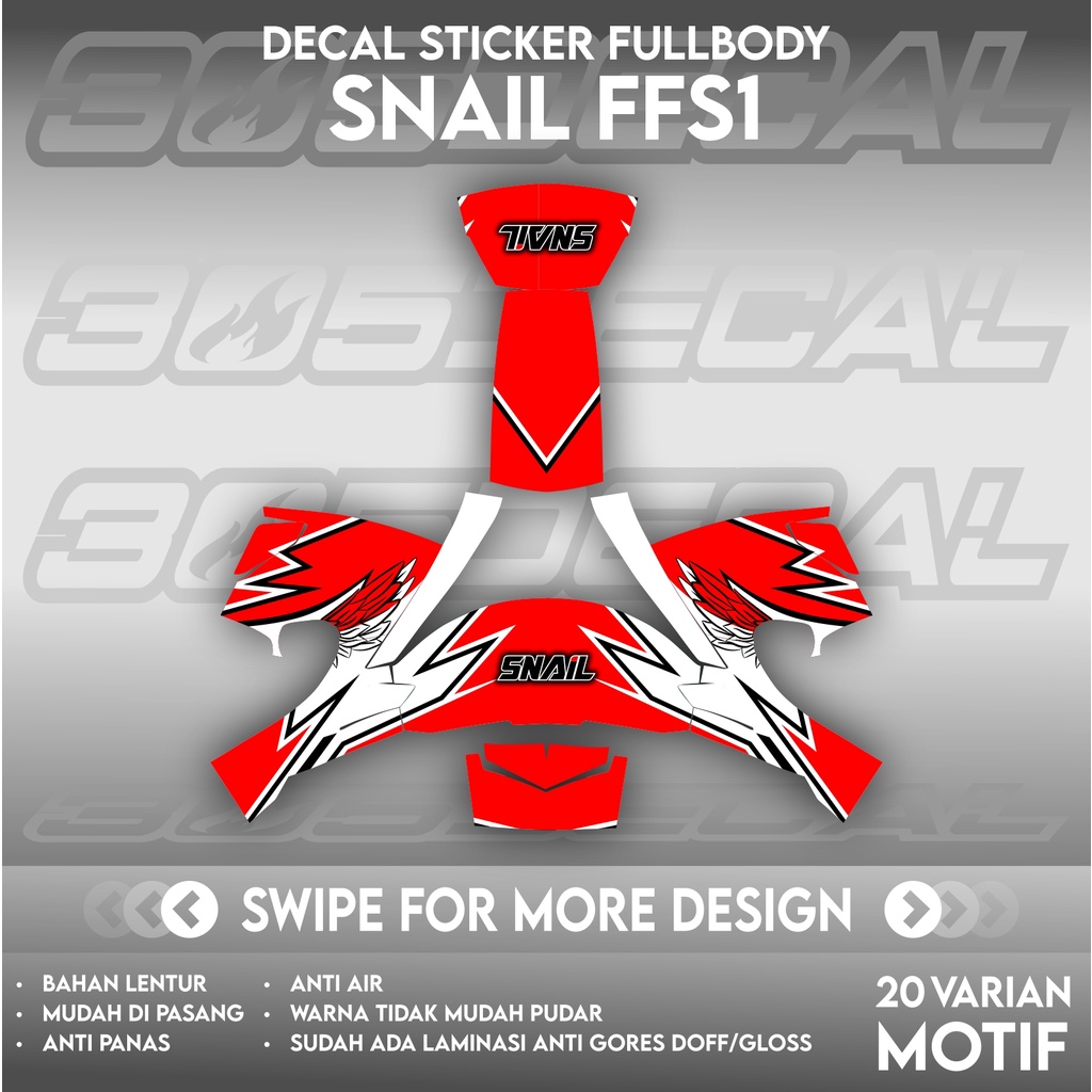 Sticker Decal Helm SNAIL FFS1 Motif Indonesia 01