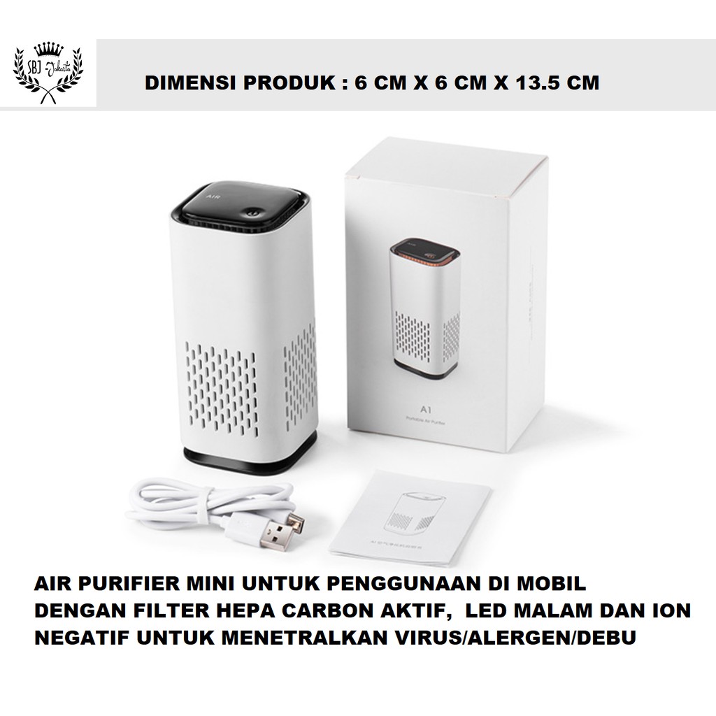 Air Purifier Mobil HEPA Carbon Active dengan LED Saringan Udara mobil Mini SBJ-A1