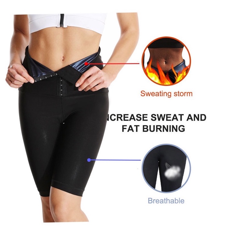 HB-854 sweat shaper celana legging / celana pembakar lemak / celana sauna / hot shaper wanita