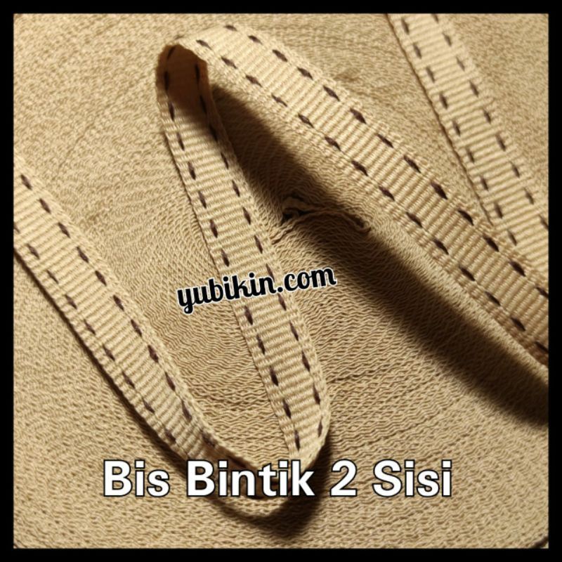

1 Meter Pita Bis Bintik 1cm Coklat Muda Bintik Coklat Tua