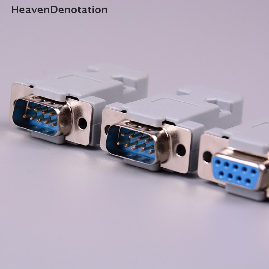 2 Set Rs232 Db9 Female Socket Plug Konektor 9 Pin Tembaga Rs232 Dengan Case