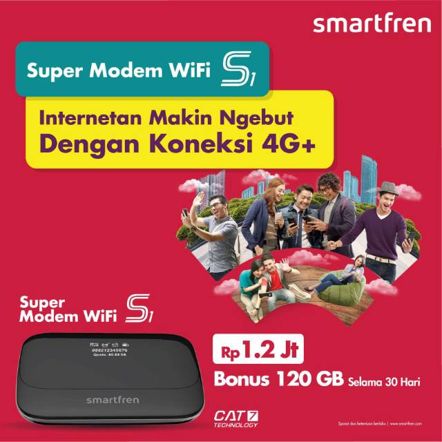 SUPER MODEM WIFI S1 SMARTFREN PAKET 120GB