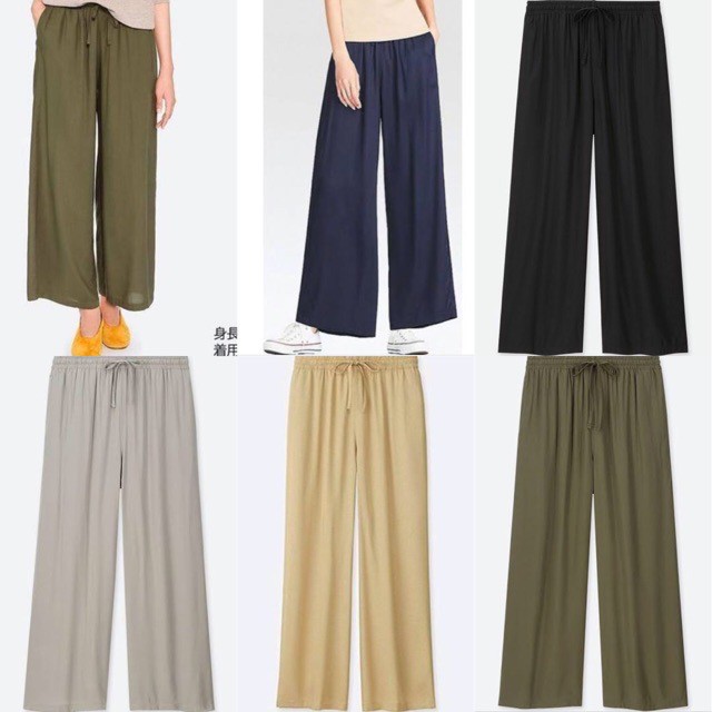 Uniqlo Relaco Long Wide Leg Pants