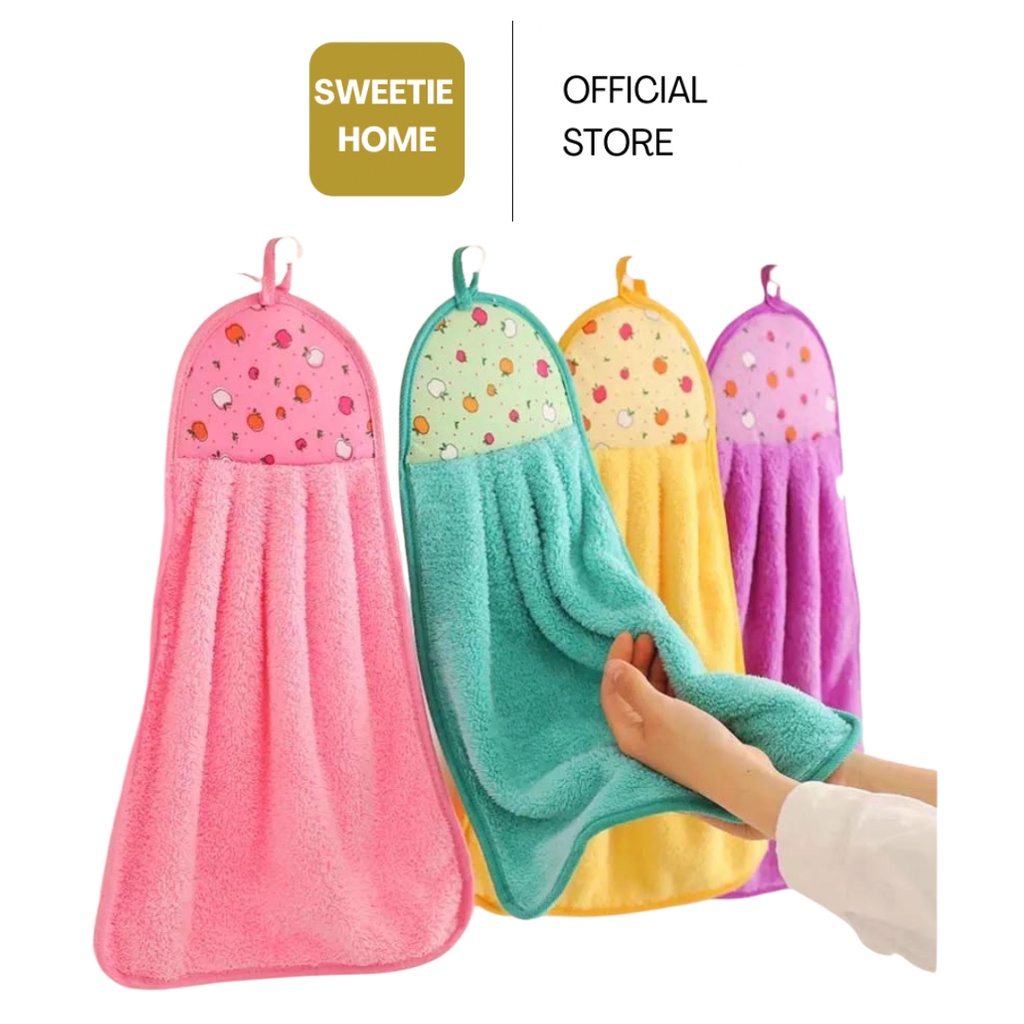 [SWH] Kain Lap Tangan Microfiber Handuk Kain Gantung Dapur Serbaguna