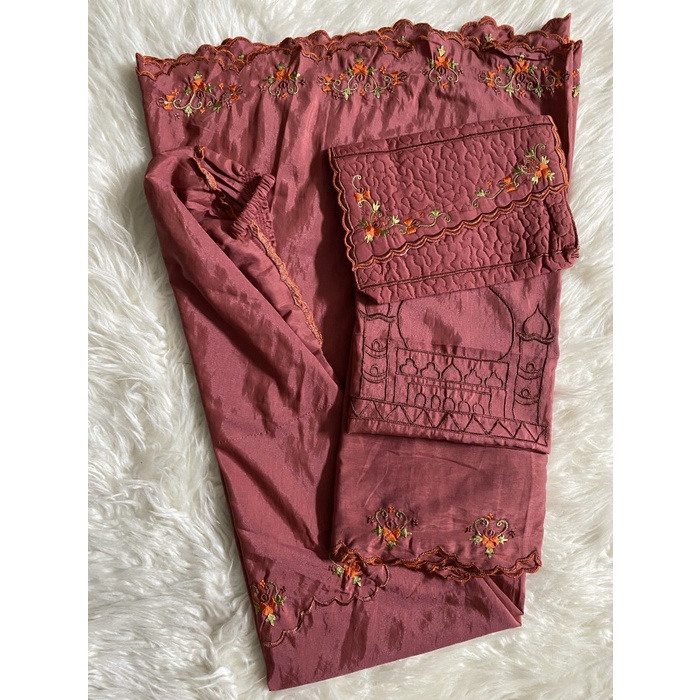 Mukena traveling bahan silky premium bordir keliling mukena jumbo