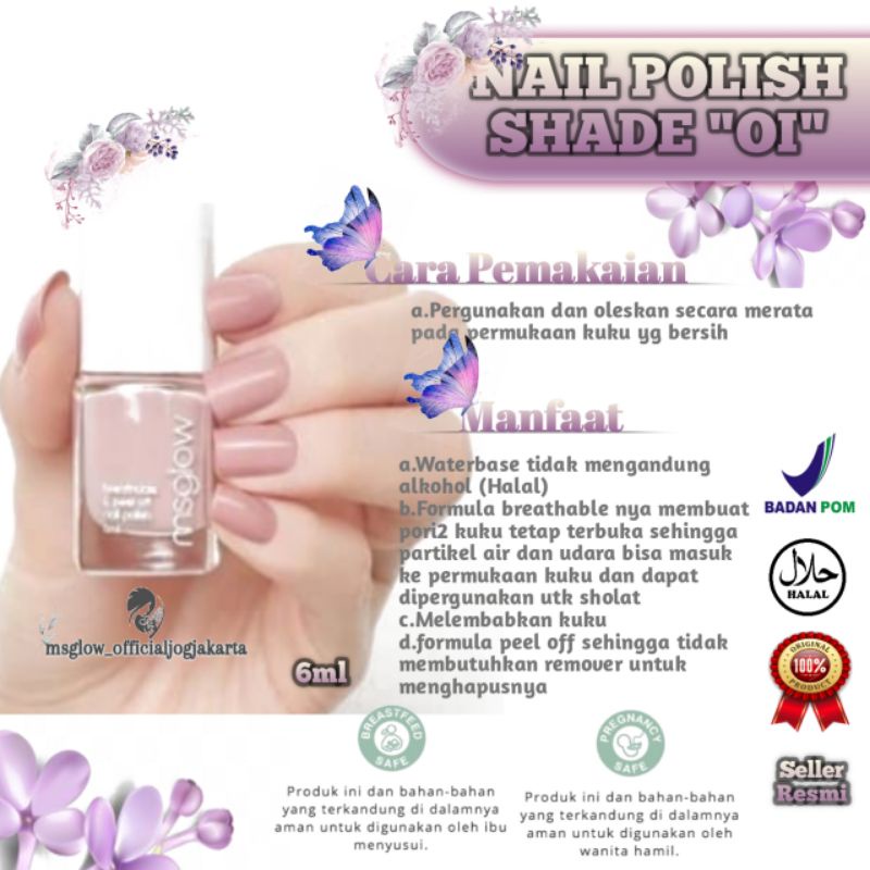 Jual Ms Glow Nail Polish shade01 (Halal bisa digunakan untuk sholat