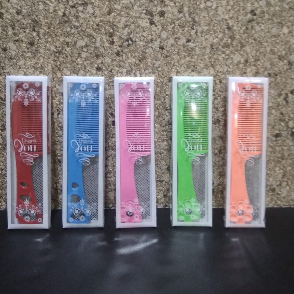 

Grosir Souvenir Termurah 50 Pcs Sisir Lubang 3 Plastik Mini Cantik Packing Mika Motif Putih
