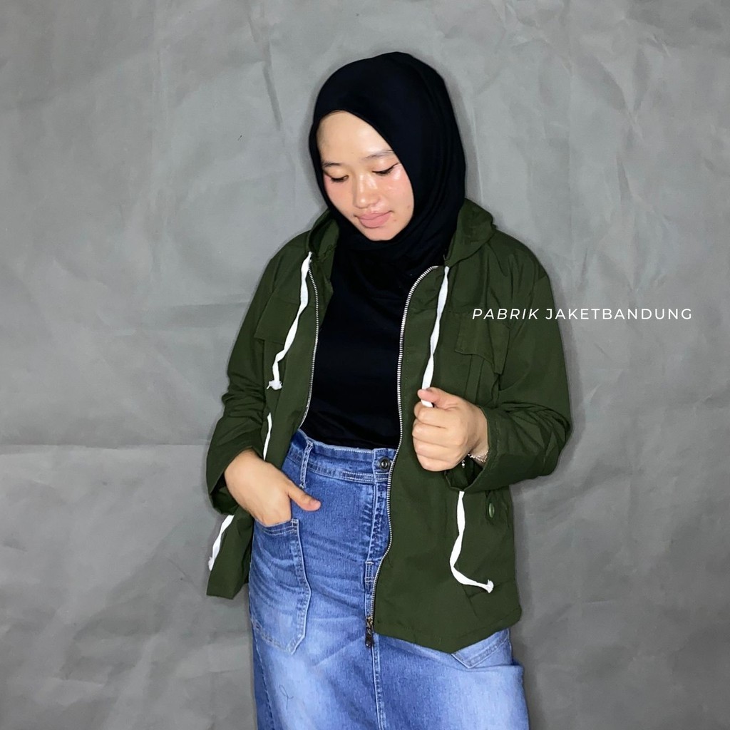 JAKET MERLIN PARKA HOODIE || Jaket Semi Parka cewek