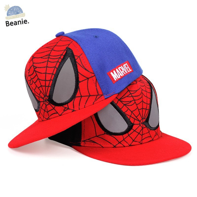 Topi Baseball Motif Print Kartun Spiderman Bahan Katun Gaya Hip Hop Untuk Anak Laki-Laki / Perempuan