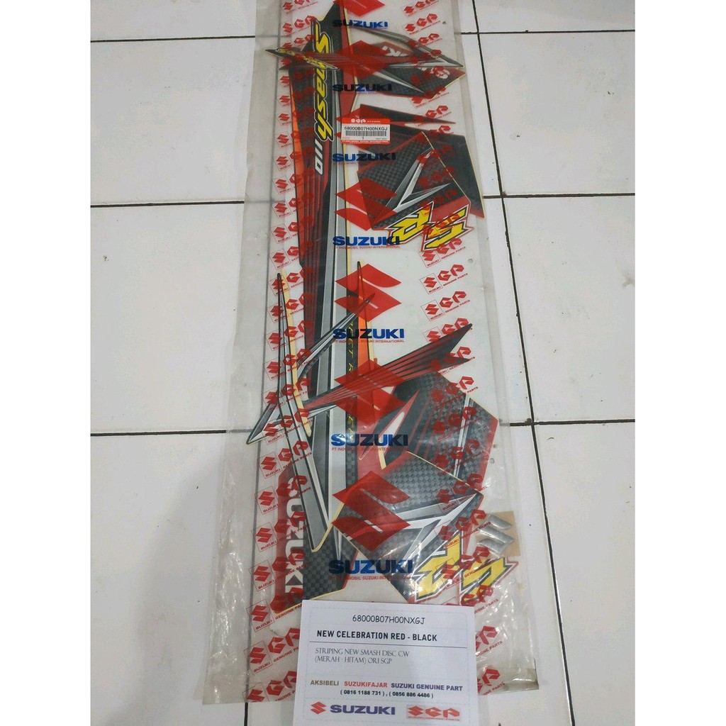 FADA -  Striping New Smash utk body Merah Hitam ori SGP