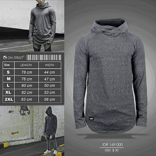 LONGSLEEVE HOODIE ONSTREET MISTY DARK GREY