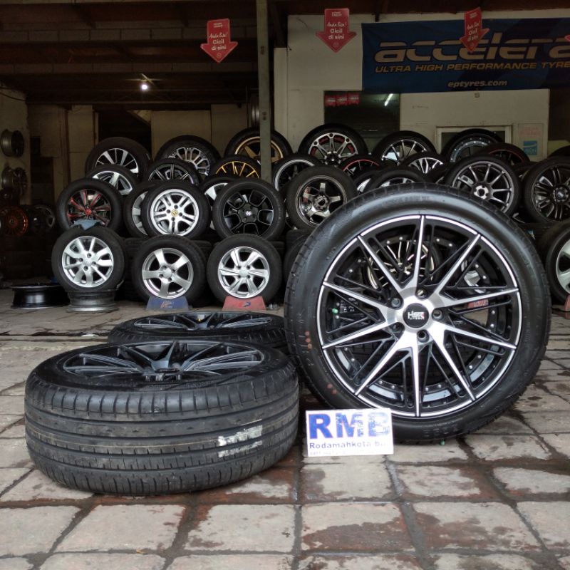 VELG DAN BAN MOBIL SEKEN HSR BALIGE RING 18 + BAN ACCLERA 225 50 R18