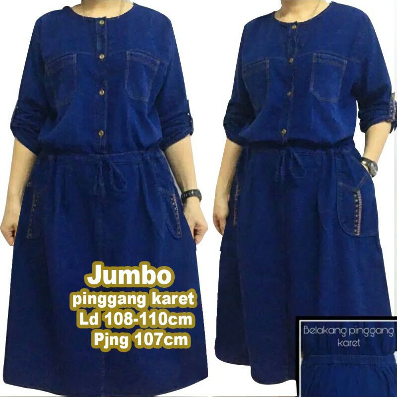 Gamis Jeans Jumbo Dress Jeans Jumbo Dress set jeans Gamis Wanita