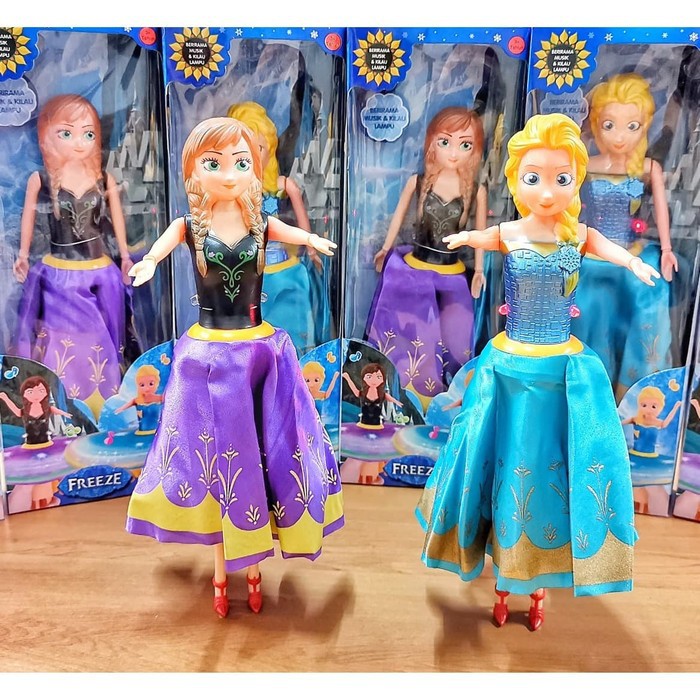 PROMO - Mainan Boneka Anna Elsa Frozen lagu lampu NO.396 - Mainan Koleksi Boneka Anak Perempuan//KADO MAINAN//MAINAN LUCU//MAINAN BONEKA//KADO MAINAN MURAH