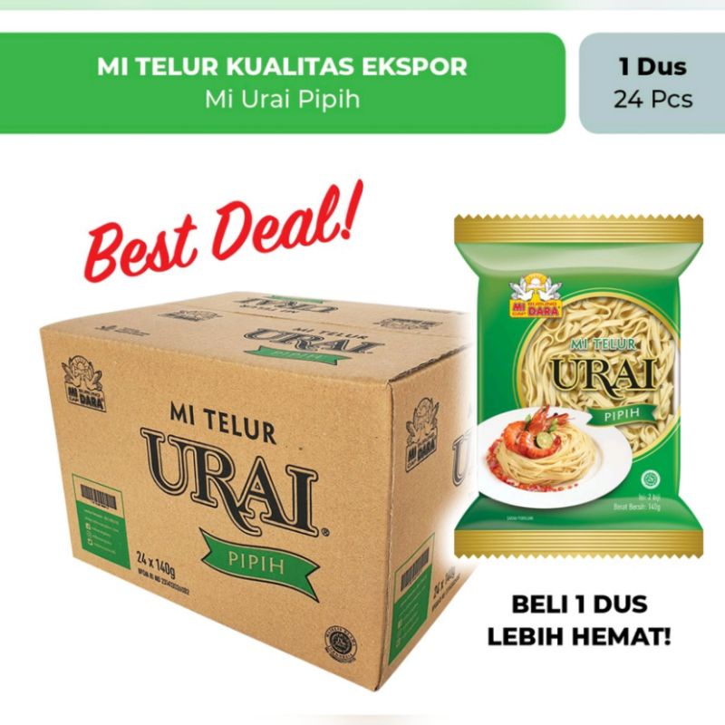 Mi Urai Pipih 1 dus karton 24 pc | mi telur urai burung dara