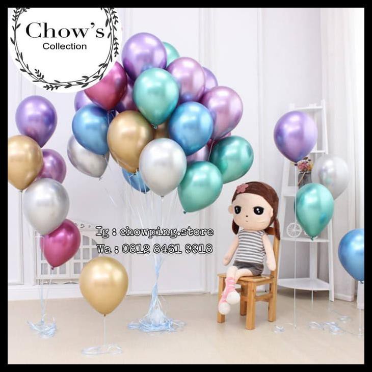 Jual Balon Latex Metalik Balon Karet Warna Metalik Chrome 12 Inch Shopee Indonesia