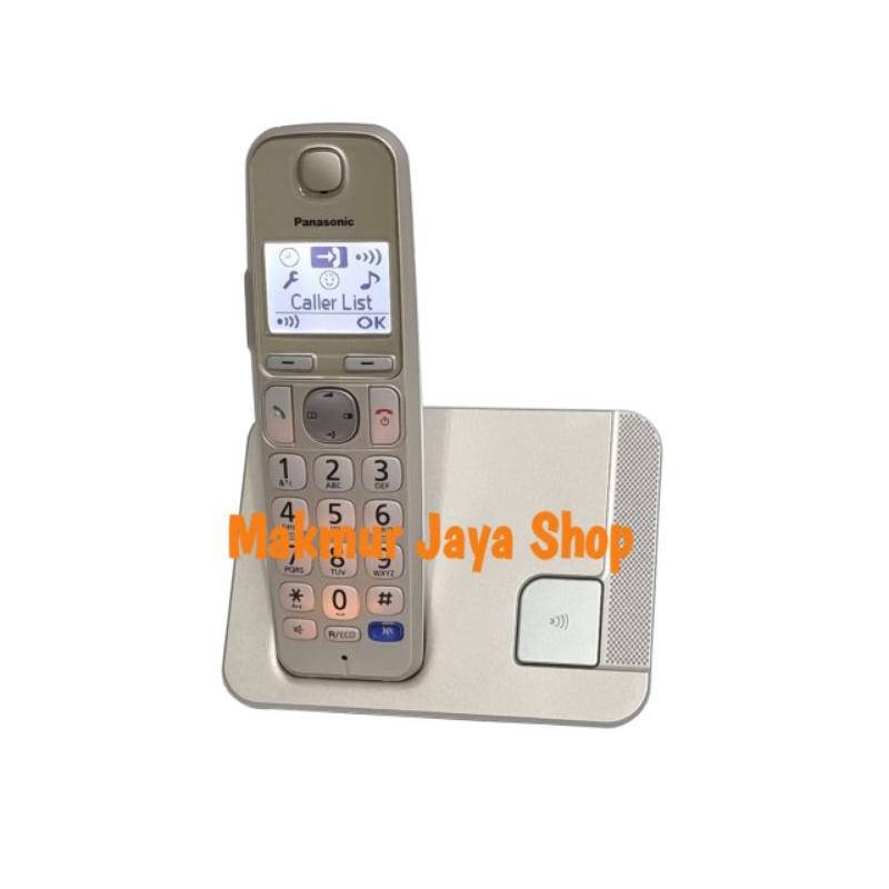 Telepon cordless panasonic KX-TGE210 - Gold Telepon Wireless Panasonic KX-TGE210 Can Used Headset