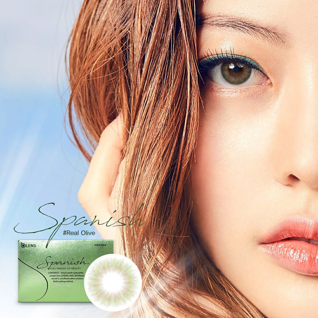 Softlens O-Lens Princess Spanish Warna Gray Grey Brown Olive Green Soft lens Warna Minus Murah Mata