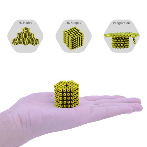 10 BUTIR Magnet BALL Kuning Magnetic Balls Bola Neodymium DIY Puzzle Cube Magnet Isi 10 Pcs