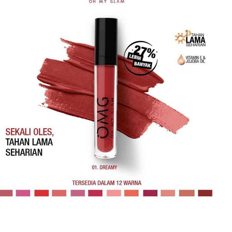 OH MY GLAM Matte Kis Lip Cream 3.5 gr ORIGINAL 100%