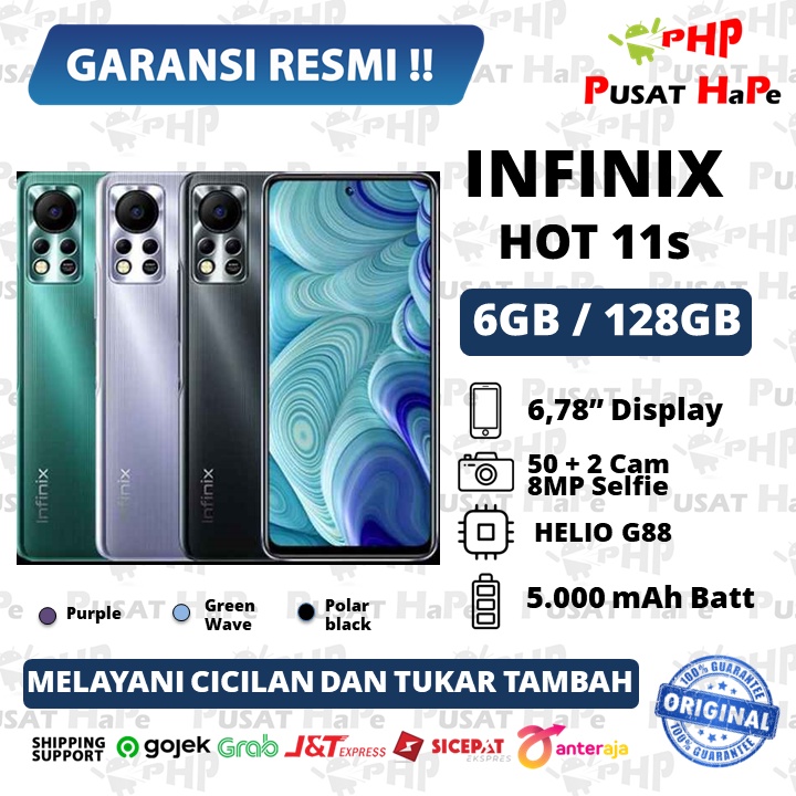 infinix hot 11s 6/128gb new resmi pusat hape surabaya termurah