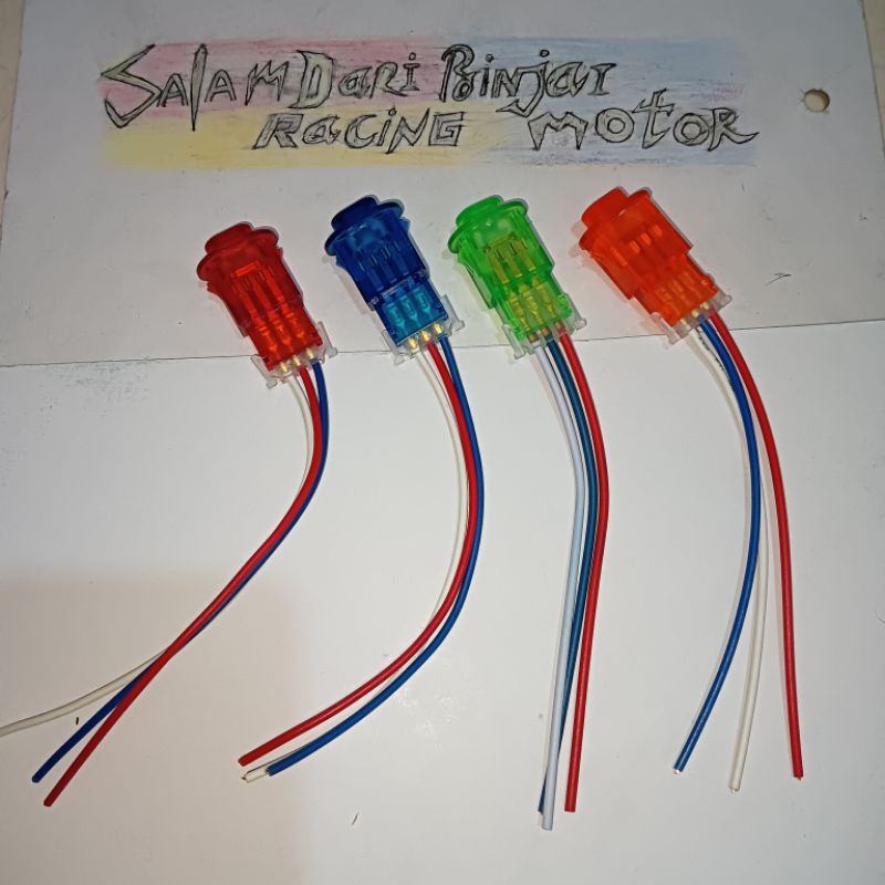 SAKLAR ON OFF BERWARNA 3KABEL HAZARD SEGITIGA MOTOR STANG MINI LED LAMPU MOTOR BEAT KECIL HAZARD BEA