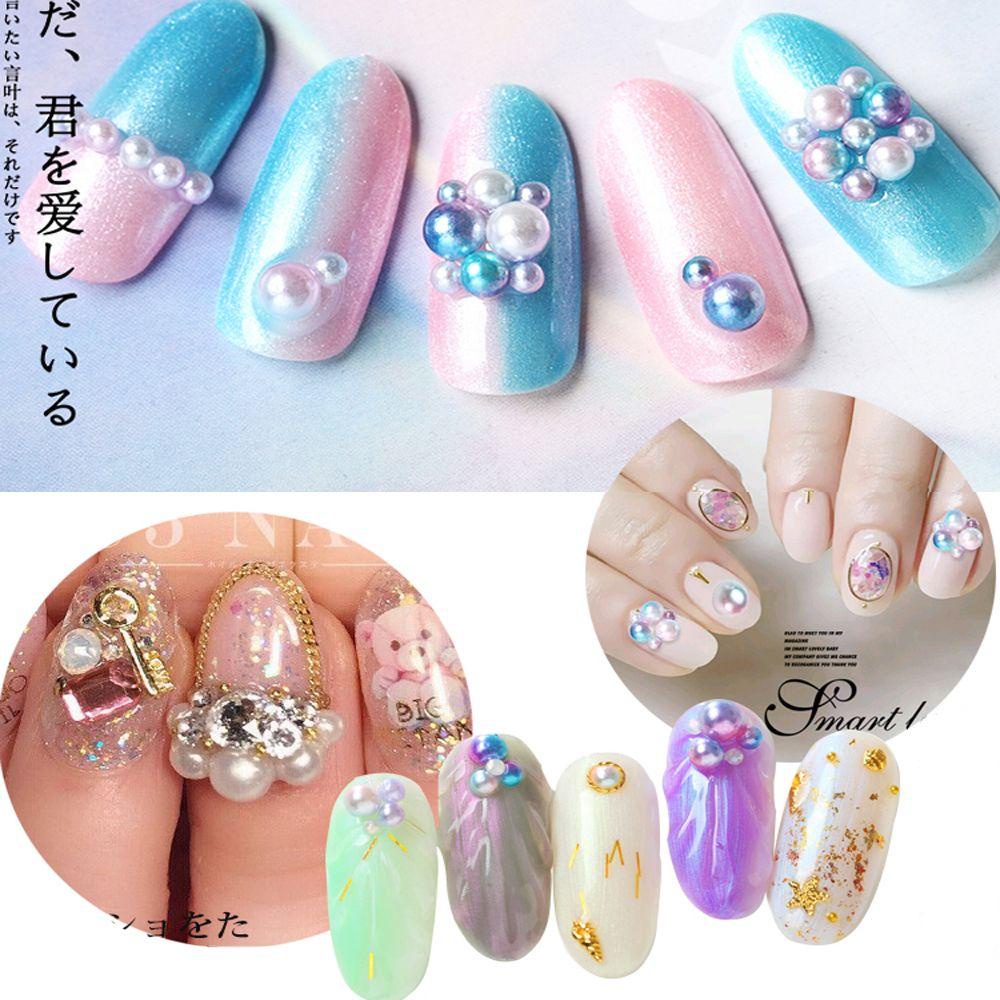 Preva Nail Art Mutiara Fashion Wanita Ukuran Campur Manik-Manik 3D