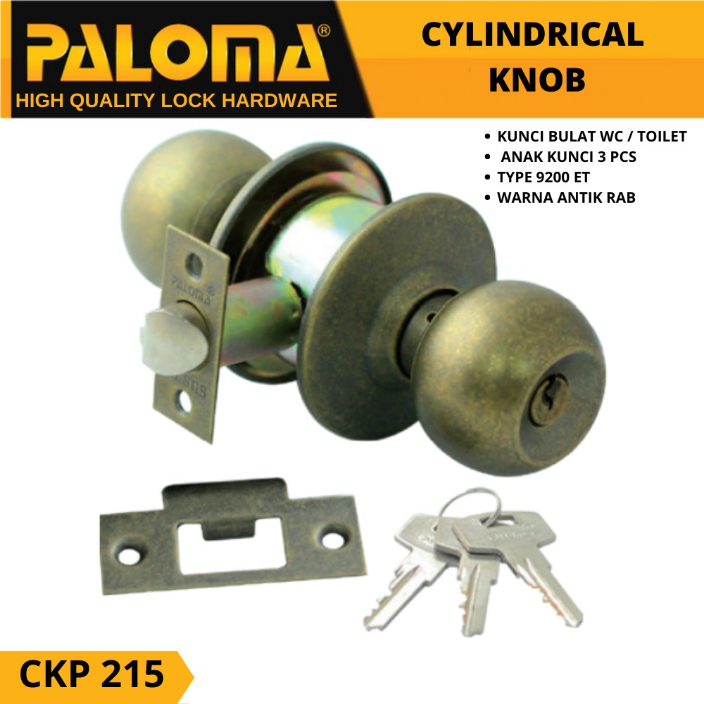 PALOMA CKP 215 KUNCI BULAT KAMAR MANDI WC TOILET CYLINDRICAL KNOB ANTIK