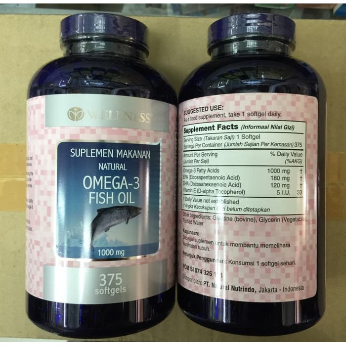 WELLNESS NATURAL OMEGA3 FISH OIL 375 omg