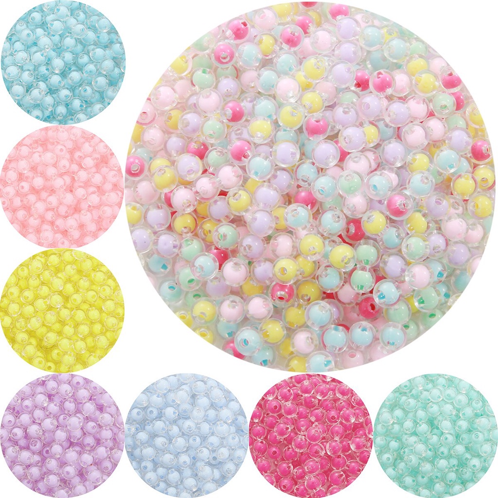 110pcs Fashion Frosted Matte Candy Colors Plastic Acrylic Round Beads For Bracelet Necklace Earring Making DIY Jewelry Findings