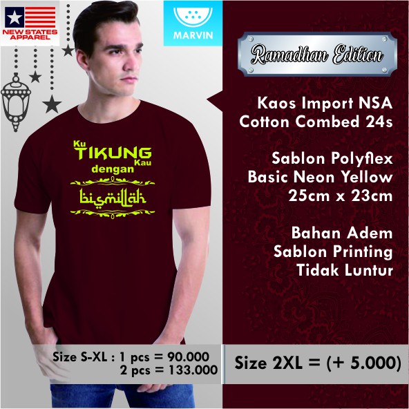 Kaos Edisi Lebaran NSA Premium pod print on demand satuan new states apparel