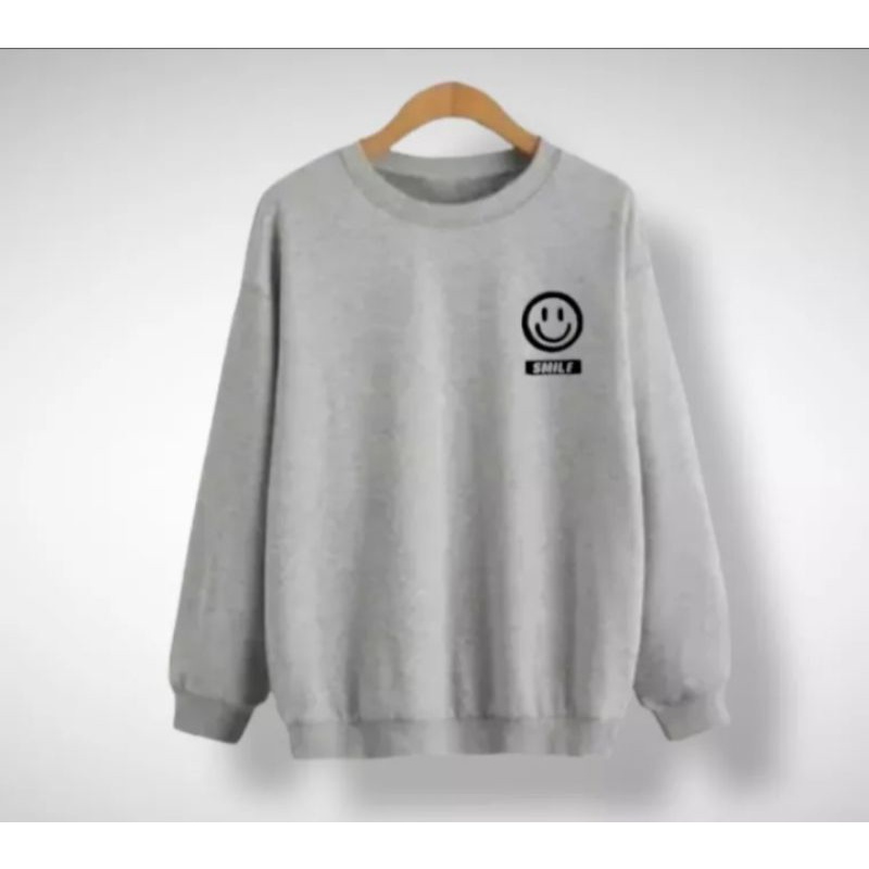 Sweter crewneck jumbo smile oversize  Real  Jumbo 100%  size 2xl 3xl 4xl 5xl 6xl  Pria wanita
