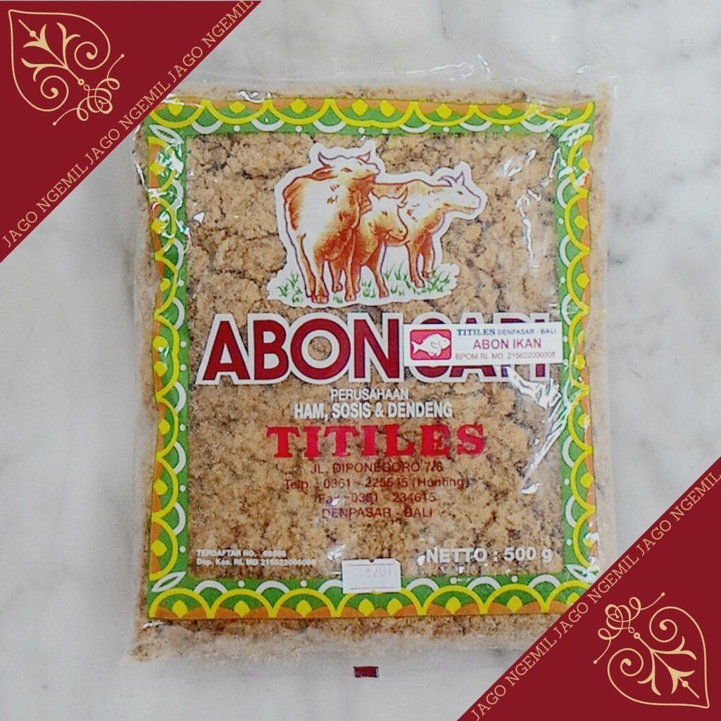 Abon TITILES 500gr - Ayam - Babi - Sapi &amp; Ikan- Abon Bali