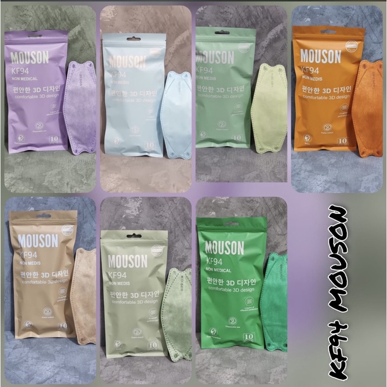 Masker KF94 Mouson Warna Warni 1pack isi 10pcs