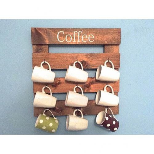 Ambalan gantungan mug coffee Rak dinding dapur gantungan gelas tempat gelas kayu peralatan dapur uni