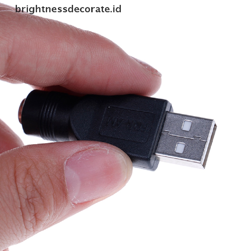 Adapter Konektor Konverter Laptop 5v 5.5x2.1mm Dc Usb 2.0 Ke Usb Male / Female