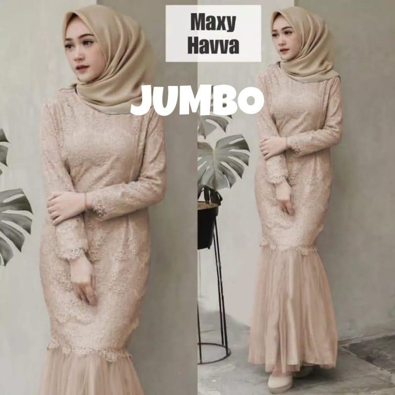 MAXY HAVVA, BRUKAT PREMIUM, GAMIS HIJAB MUSLIM, MAXY DRESS