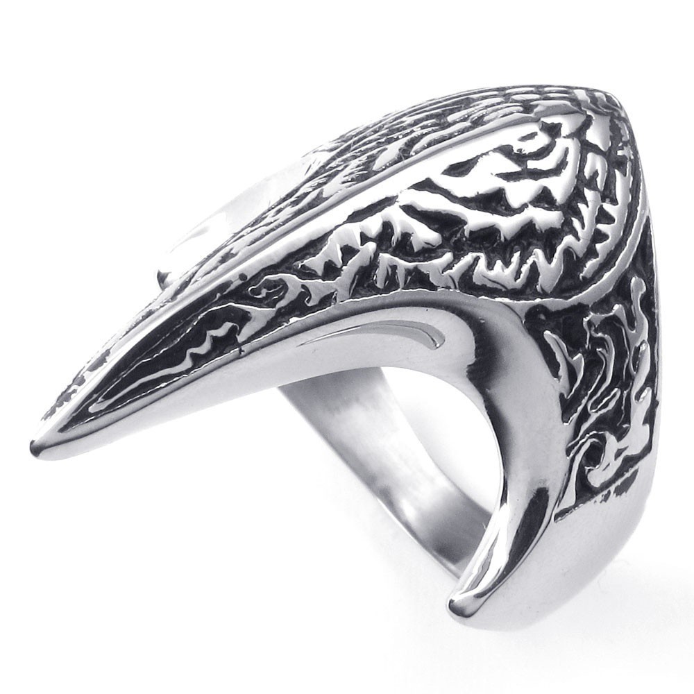 SEUSUK  Cincin Pria Warna Hitam Silver Gaya Punk COD Ring
