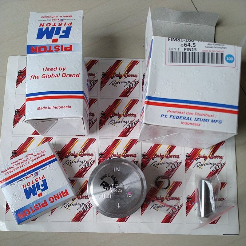 PISTON KIT SEHER FIM 81 IZUMI RACING DIAMETER 63.5 64 64.5 65 PEN 15 MM JENONG DOME MENTAH CBR TIGER