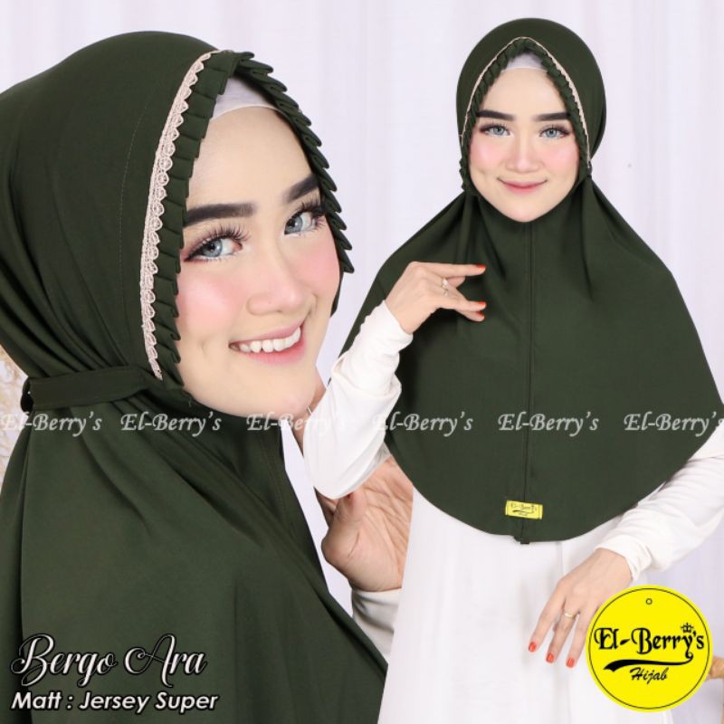 𝗦𝗛𝗘𝗟𝗢𝗩𝗘𝗦𝗛𝗢𝗣𝗣 - ELBERRYS HIJAB BERGO KCB ARA RENDA REMPEL PREMIUM ORIGINAL EL BERRYS KERUDUNG INSTANT